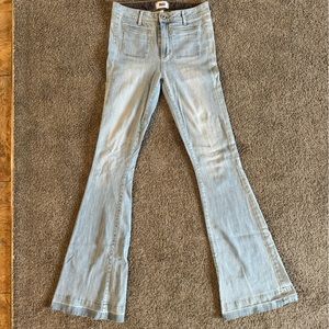 Paige flare raw hem size 27